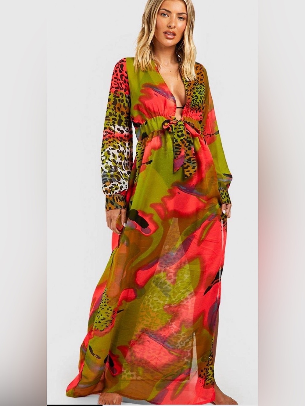 Neon Tie Dye Animal Maxi Beach size Large